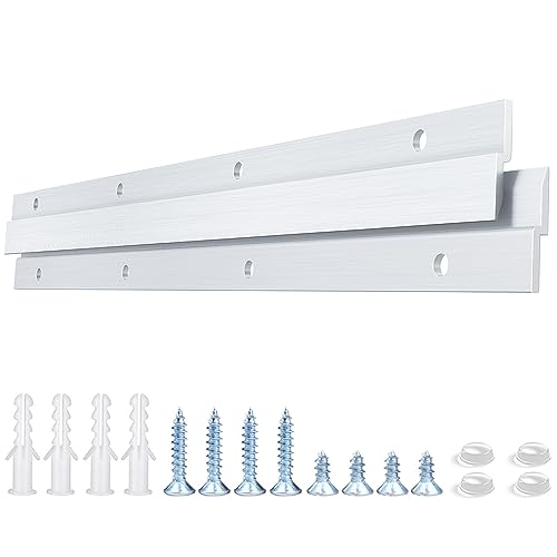 Image of 12'' French Cleat, French Cleat Hanger, Aluminum Z Clips for Hanging Pictures, Mirrors, Panels, Whiteboard, Shelf, Artwork ( Supports 80 lbs, 2 Pairs )