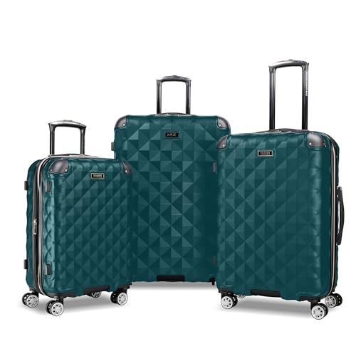 Image of Kenneth Cole REACTION Diamond Tower Collection Lightweight Hardside Expandable 8-Wheel Spinner Travel Luggage, Deep Teal, 3-Piece Set (20 inch, 24 inch, & 28 inch)