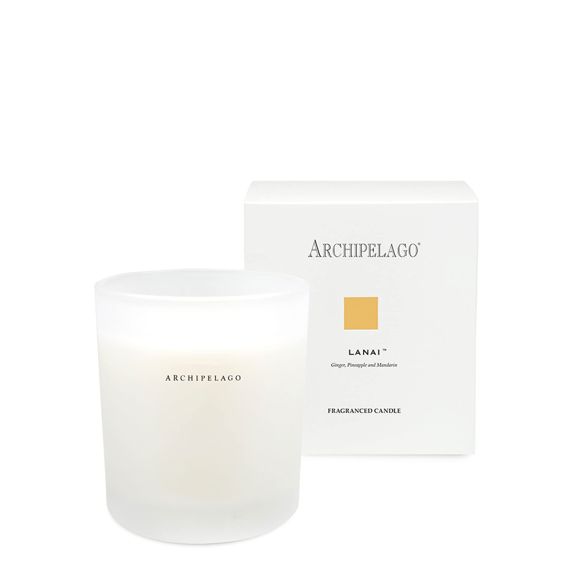 Archipelago Botanicals Lanai Boxed Candle. Alluring Scent of Fresh Pineapple, Ginger and Mandarin. Natural Coconut Wax Burns 60 Hours (10 oz)