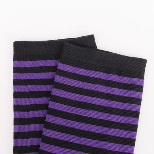 Image of DRESHOW Plus Size Thigh High Socks Striped Over Knee Long Boot Stockings Knee High Tube Socks Leg Warmers for Women