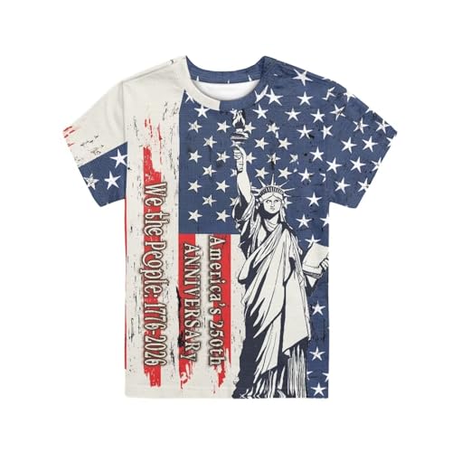 Image of WELLFLYHOM Kids Tshirts Girls Boys Short Sleeve Crewneck Tees Shirts Casual Sport Pullover Tops Size 3-16 Years