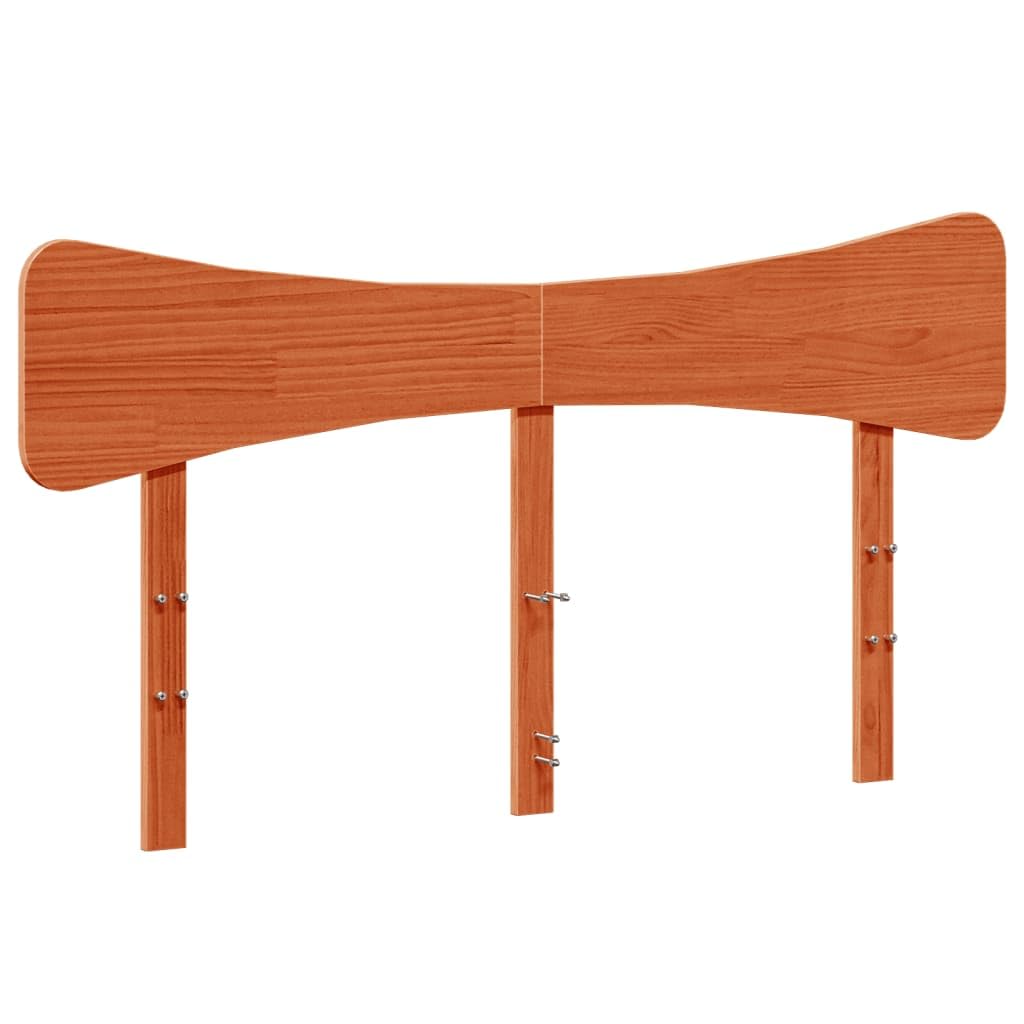 vidaXL Cabecero de Cama Madera Maciza de Pino marrón Cera 140 cm