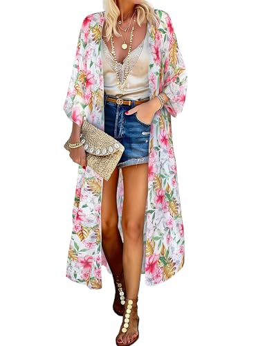 MayBuy Kimonos for Women Swimsuit Coverups Beach Casual Loose Boho Summer Lightweight Cardigans for Swimwear