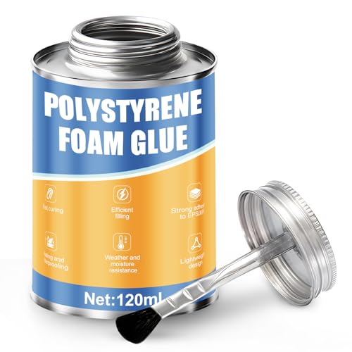ALLONY Pegamento Modelismo, 120ML Adhesivo para Poliestireno, Modelismo, Cola de Contacto Especial poliestireno, Impermeable, Aplicación Precisa, Adecuado para Paneles de Poliestirenos, Espuma