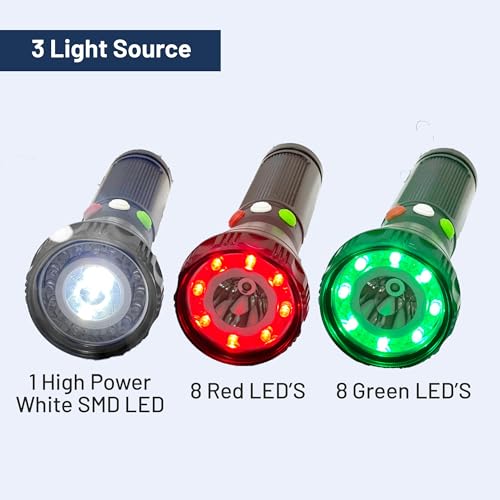 Image of TechPride Tri-Color Signal LED Torch with Type-C Charging | Red, Green & White LED Light Modes | Rechargeable Flashlight for Railway Signaling, Patrolling, Search & Rescue Operations