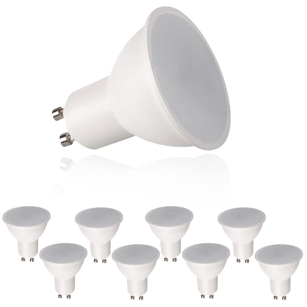 10x GU10 LED Light Bulbs Cool White 5000K 6W 430LM 45W Halogen Bulb Equivalent 100 Degree Beam Angle