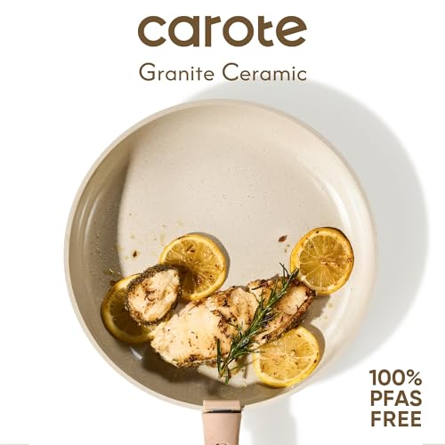 Foto de CAROTE Juego de 25 utensilios de cocina de cerámica, juego de ollas y sartenes antiadherentes, juego de cocina de RV con asas extraíbles, apto para horno, utensilios de inducción, juego de cocina no (imagen 7)