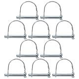 KICHOUSE 10pcs 8x43mm Steel D-Shaped Hitch Pin Quick Release Shaft Locking Pin Trailer Coupler for Trailer and Industrial Use