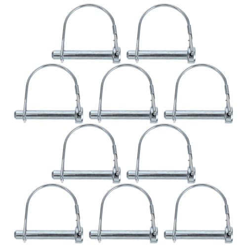 KICHOUSE 10pcs 8x43mm Steel D-Shaped Hitch Pin Quick Release Shaft Locking Pin Trailer Coupler for Trailer and Industrial Use