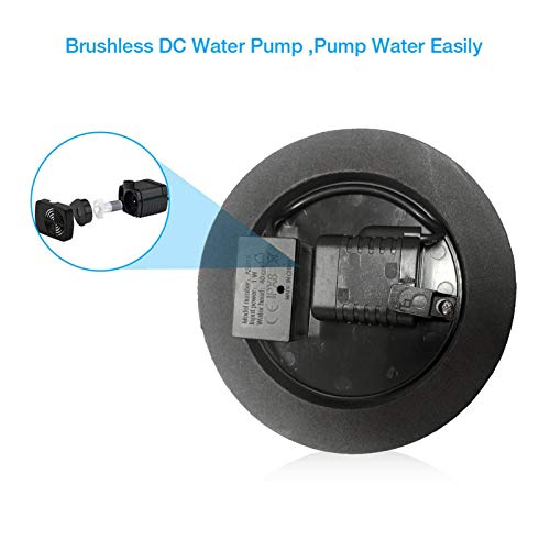 haptern Fonte solar, bomba solar de 13,5 cm com 4 bocais, fonte flutuante alimentada por energia sol