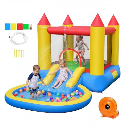 Costzon Inflatable Water Slide Bounce House with Ball...