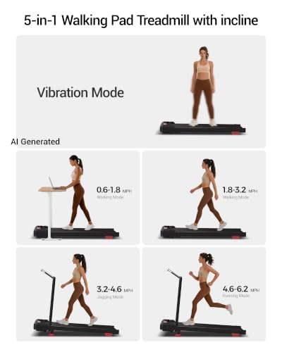 Image of CURSOR FITNESS Walking Pad with Vibration Plate with 14% Incline | 3.0HP Quiet Motor 3 Adjustable Vibration Modes 265LBS Capacity with Remote Control & LED Display Under Desk Office