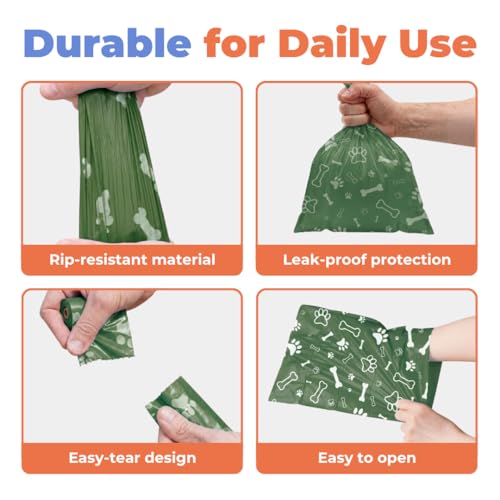 Image of Best Pet Supplies Dog Poop Bags, Rip-Resistant and Doggie Waste Bag Refills with d2w Controlled-Life Plastic Technology - Pack of 150, Green (Unscented)