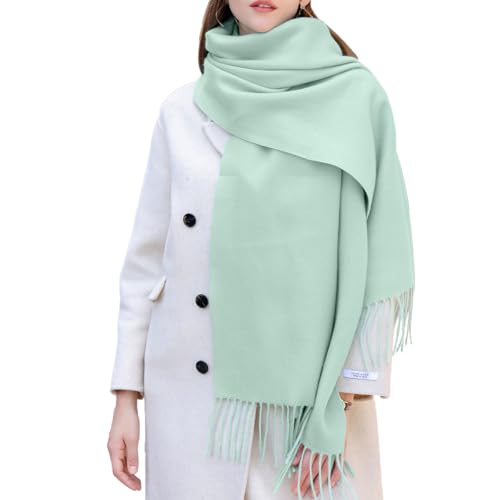 Enwokran Echarpe Femme Cachemire Hiver Réversible Pashmina Longues Grande Touché Soyeux Elégant Épais Chaude Écharpes avec Gland pour Mariage Party Soiree 200 * 66CM (Vert aqua) Enwokran Echarpe Femme Cachemire Hiver Réversible Pashmina Longues Grande Touché Soyeux Elégant Épais Chaude Écharpes avec Gland pour Mariage Party Soiree 200 * 66CM (Vert aqua)