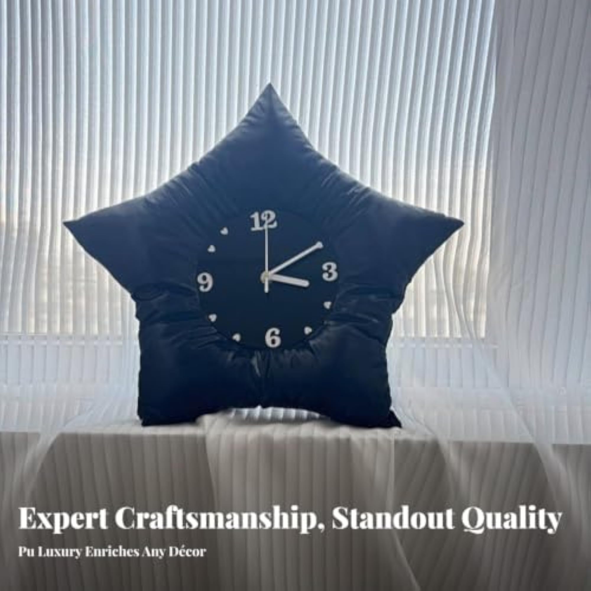 Whimsical Star Cushion with Clock Face, Stylish Aesthetic for Bedroom