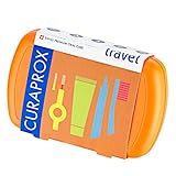 Curaprox Travel-Set Orange - Zusammensteckbare Reisezahnbürste CS 5460 + «Be You»-Reisezahnpasta + 2 Interdentalbürsten CPS prime 07 und 09 - Reise-Zahnpflege-Set 9,5 cm x 6 cm