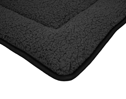 Spetebo Plüsch Haustiermatte waschbar 60 x 40 cm - anthrazit - Hundebett mit Rutschfester Unterseite - Schlafmatte Tierdecke Heimtiermatte Bett Kissen Matte Decke für Hunde und Katzen