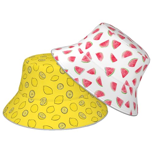 Image of Bucket Hat Double-Side-Wear Reversible Sun Hat Beach Travel Hiking for Women Men