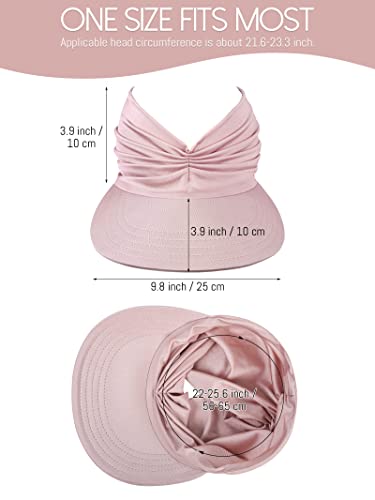 Motarto 4 Pack Women Sun Visor Ponytail Hats Wide Brim Sun Hat With Uv Protection Summer Sun Visor Cap For Sports Golf Beach Running #TOP1
