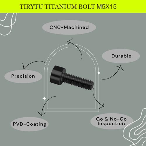 Image of 4PCS Titanium Bolts M5x15mm Socket Head Cap Screw, Black | M5 Hex Socket Screws, Lightweight Design, Ideal for Humid /Salty Environments, Bicycle Water Bottle Cage Fasteners
