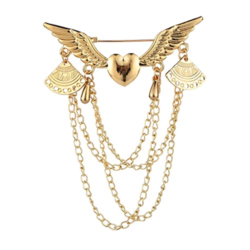 Broche de ángel masculino ideal para bodas y eventos formales con cadena elegante