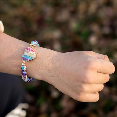 Image of YGLINE Tree of Life Yoga Healing Stone Bracelets,Multilayer Lotus Chakra Stone Reiki Bracelet Sets,Anxiety Crystal Natural Stone,for Women Stress Relief