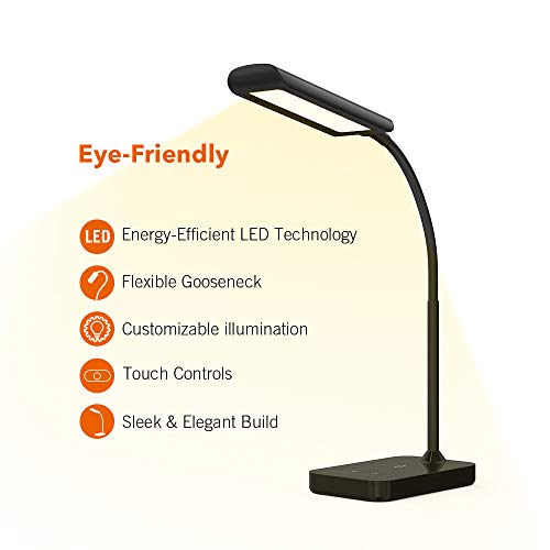 Preisvergleich Produktbild TaoTronics Schreibtischlampe LED TT-DL11 Flexible Schwanenhals Tischlampe 7W 5 Farbtemperaturen mit 7 Helligkeitsstufen Berührungssteuerung Speicherfunktion