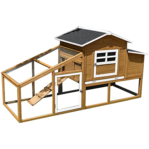 ZAZOLI Hühnerstall Holz Hühnerhaus, witterungsbeständig Hühnerkäfig mit Nistkasten, Abschließbare Tür, ausziehbarem…