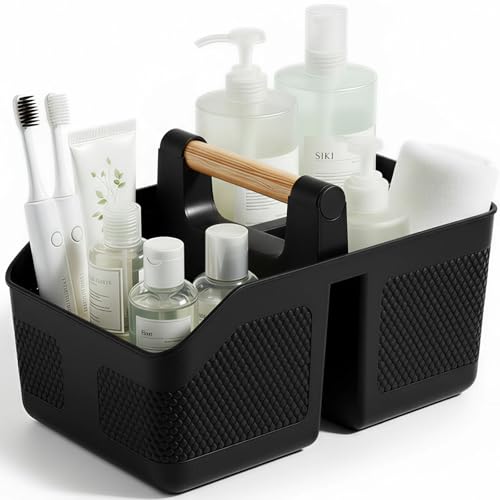 rejomiik Portable Shower Caddy with Bamboo Handle
