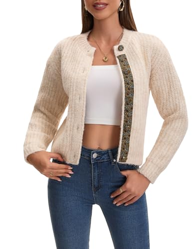 Women's Cardigan Sweaters Cable Knit Crochet Cotton Fall Jackets Button Up Chunky Trendy Outfits3