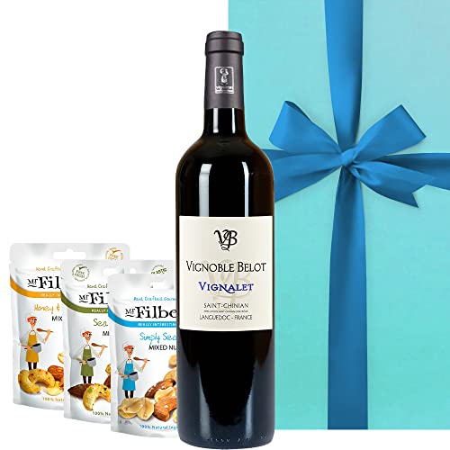 【母の日 プレゼント ワイン お酒 おつまみ セット】赤ワイン フランス ラングドック・ルーション 辛口 750ml グルメ ミックスナッツ 3種類 おしゃれ 父の日【ギフト】お祝い 贈り物 結婚祝い 結婚記念日 誕生日 内祝い お礼 熨