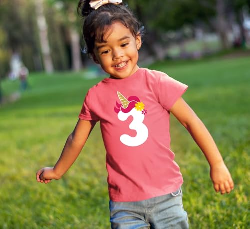 3rd Birthday Girl Outfit Unicorn 3 Year Old Toddler Third Birthday Girl Shirt 3t4