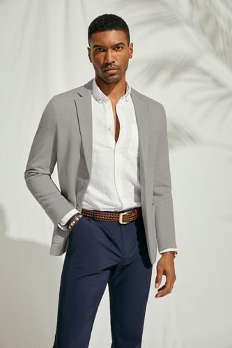 Image of PJ PAUL JONES Men's Casual Knit Blazer Suit Jackets Two Button Lightweight Unlined Sport Coat