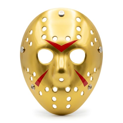 Boolavard Horror Mask Halloween-Kostüm Hockeymaske Party Cosplay Requisiten Maske (Gold)