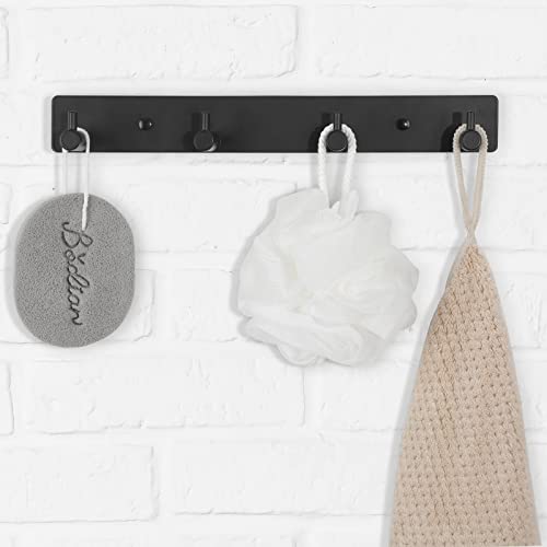 Lwenki Key Holder For Wall, Black Key Rack With 4 Key Hooks To Hang Keyrings, Dog Leash, Umbrella, Sunglasses thumb #3