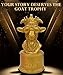 Irosiy The Goat Trophy Award - Greatest of All Time Funny Trophy for Winners with Golden Engraved Plate - Perfect for Competitions, Office and Party Winners - Unique Goat Decor (Round Bottom - Gold)