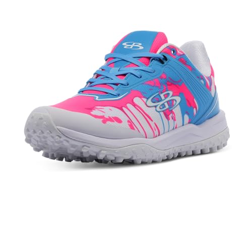 Boombah Viper Men's Turf Graffiti Drip Columbia Blue/Fluorescent Pink/White/White -