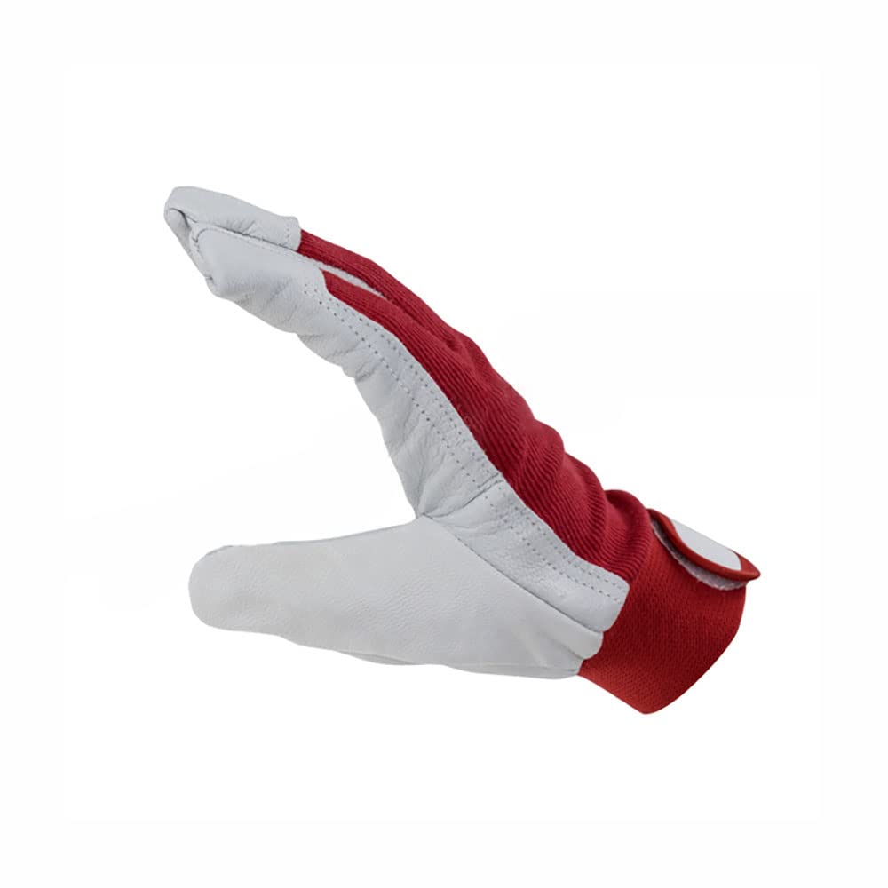 Gants de travail pour hommes, 5 paires de gants de travail de jardin Gants de travail de sécurité pour femmes en cuir de porc Gants de jardinage utilitaires souples respirants Spandex Dos (L)