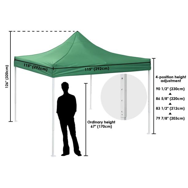 10x10 ft Super Heavy Duty Outdoor Gazebo Canopy Tent, Popup Foldable Canopy Tent, Picnic Tent, Medical Tent (Green, 27) 1