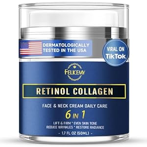 6-in-1 Face Cream for Men, Mens Face Moisturizer, Anti-Aging Face Cream for Men with Retinol Collagen & Hyaluronic Acid, Eye Bags & Dark Spot Remover, After Shave Lotion 1.7 Fl Oz
