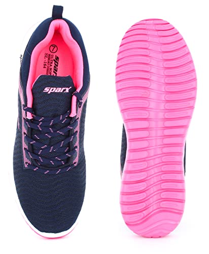 Image of SPARX Women SL-164 Navy Blue Pink Sports Shoes (Size - 8)