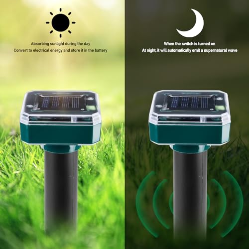 Solar Maulwurf Vertreiber: 2 Stück Solar Maulwurfschreck,IP65 wasserdichter Maulwurf Vertreiber Ultraschall Maulwurfabwehr für Außenbereich zur Abwehr von Maulwürfen,Erdhörnchen in Rasenflächen Gärten