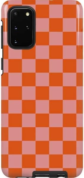 Skinit Pro Phone Case Compatible with Galaxy S20 Plus - Black and White Checkered Design