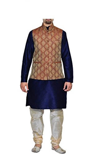 Image of Mens Kurta Pyjama Set with Designer Ethnic Nehru Jacket