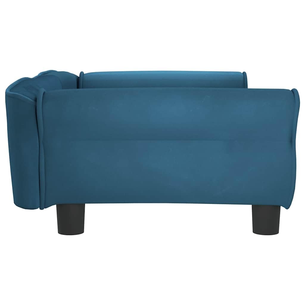 vidaXL Cama para Perros de Terciopelo Azul 95x55x30 cm, sofá para Perros, Cama para Cachorros, Asiento para Perros, sofá para Mascota