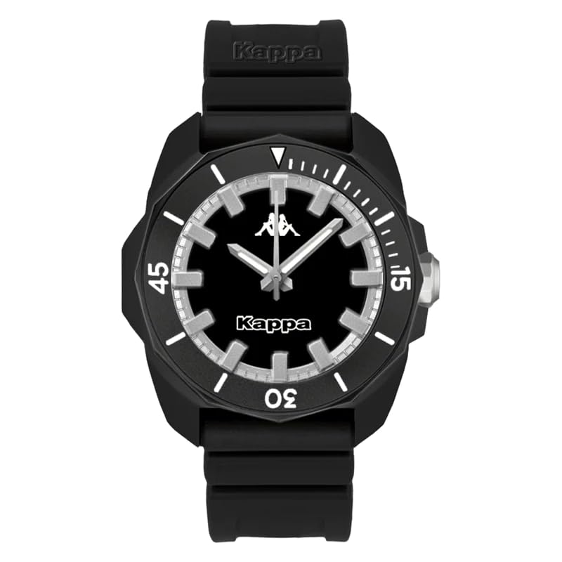 Montre Kappa Strong KW-025 noire étanche en silicone pour le sport