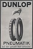Biller Antik Dunlop Hanau Fabricant de pneus pneumatiques Roues Affiche Moteur Braunck A3 253