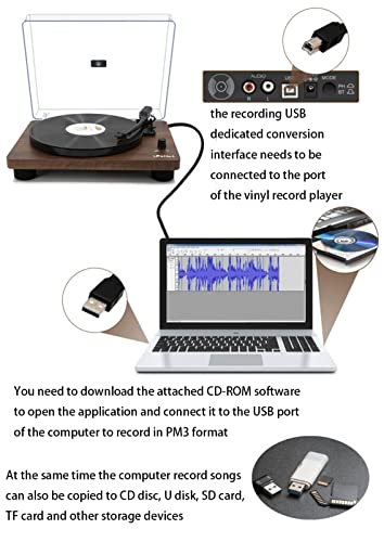 Tourne-Disque en Vinyle Bluetooth avec Cache Anti-poussière Transparent Tourne-Disque phonographe Vintage 2 Haut-parleurs stéréo intégrés Platines tournantes à - Les Beatles, Paul McCartney, John Lennon, RIngo Starr, George Harrison Tourne-Disque en Vinyle Bluetooth avec Cache Anti-poussière Transparent Tourne-Disque phonographe Vintage 2 Haut-parleurs stéréo intégrés Platines tournantes à – Image 7