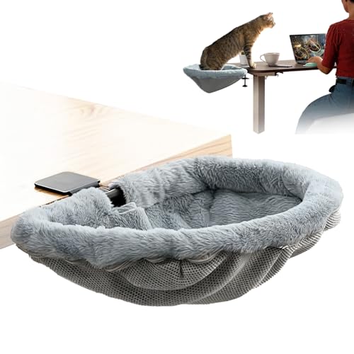洗えるぬいぐるみ半囲まれた止まり木 - 猫用の机のハンモック、子猫のハンモックベッド、デスクテーブル窓の壁の壁の椅子ソファ車、屋外休憩スポット子猫とペットの子犬のツール