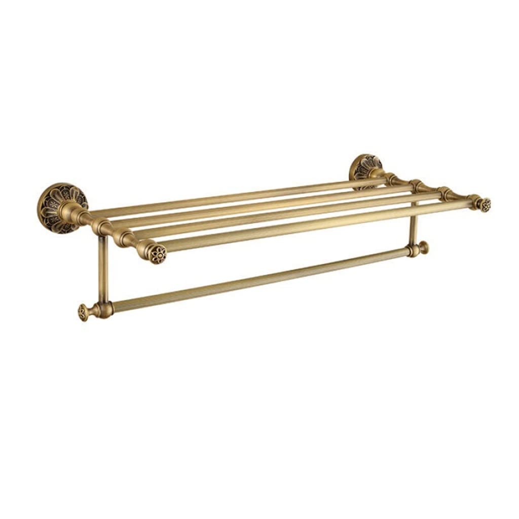 DCYEQRQ Bathroom Bathroom Towel Rack Wall Mounted Towel Holder, Retro Antique Bath Towel Rack, All-Copper European Thickened Wall-Mounted Towel Holder